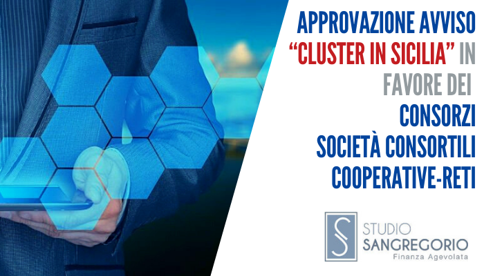 Approvazione Avviso “CLUSTER IN SICILIA” in favore dei consorzi/società consortili/cooperative/reti